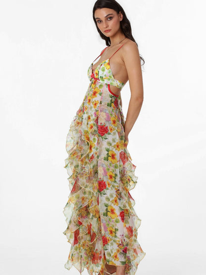 Baroque Dress - Floral Chiffon