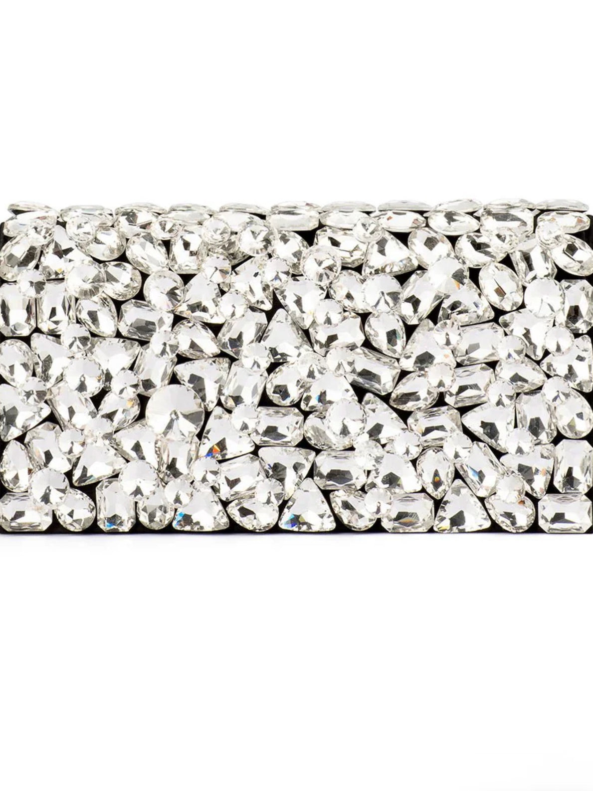 Renata Crystal Clutch - Black/Silver