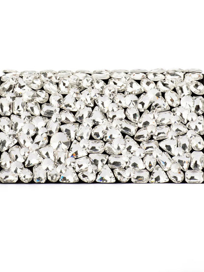 Renata Crystal Clutch - Black/Silver