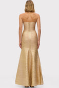 bandage gold dress hire