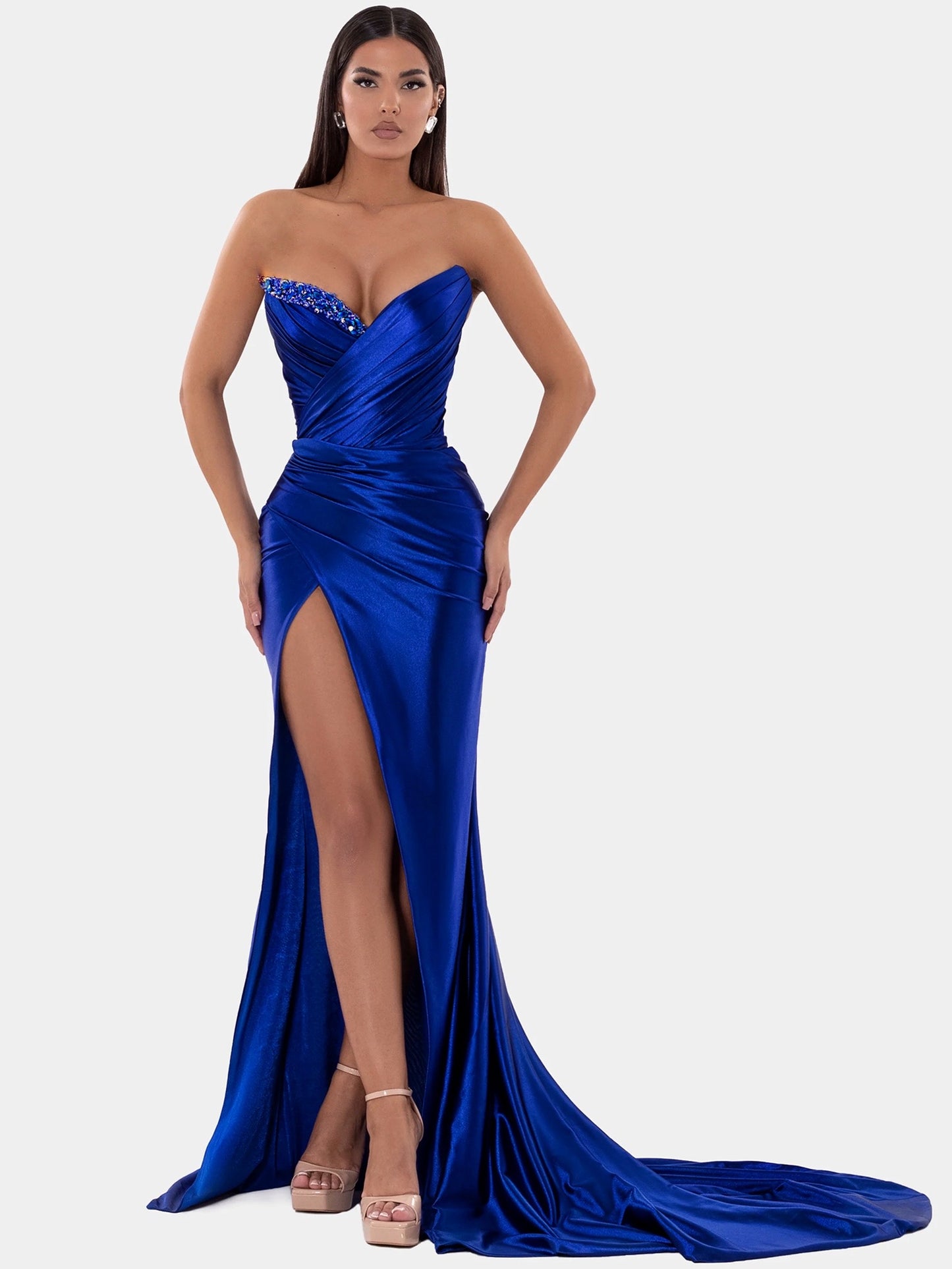 Royal Jewelled Gown - Cobalt Blue